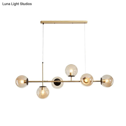 DecorBites™ Postmodern 6-Light Island Lamp with Glass Ball Shades for Dining Rooms