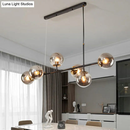 DecorBites™ Postmodern 6-Light Island Lamp with Glass Ball Shades for Dining Rooms