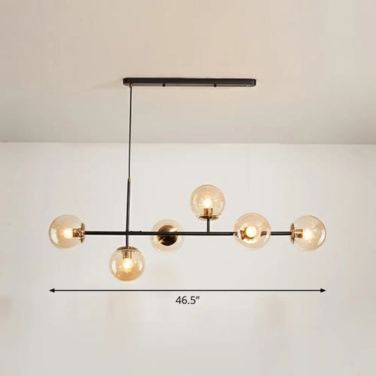 DecorBites™ Postmodern 6-Light Island Lamp with Glass Ball Shades for Dining Rooms