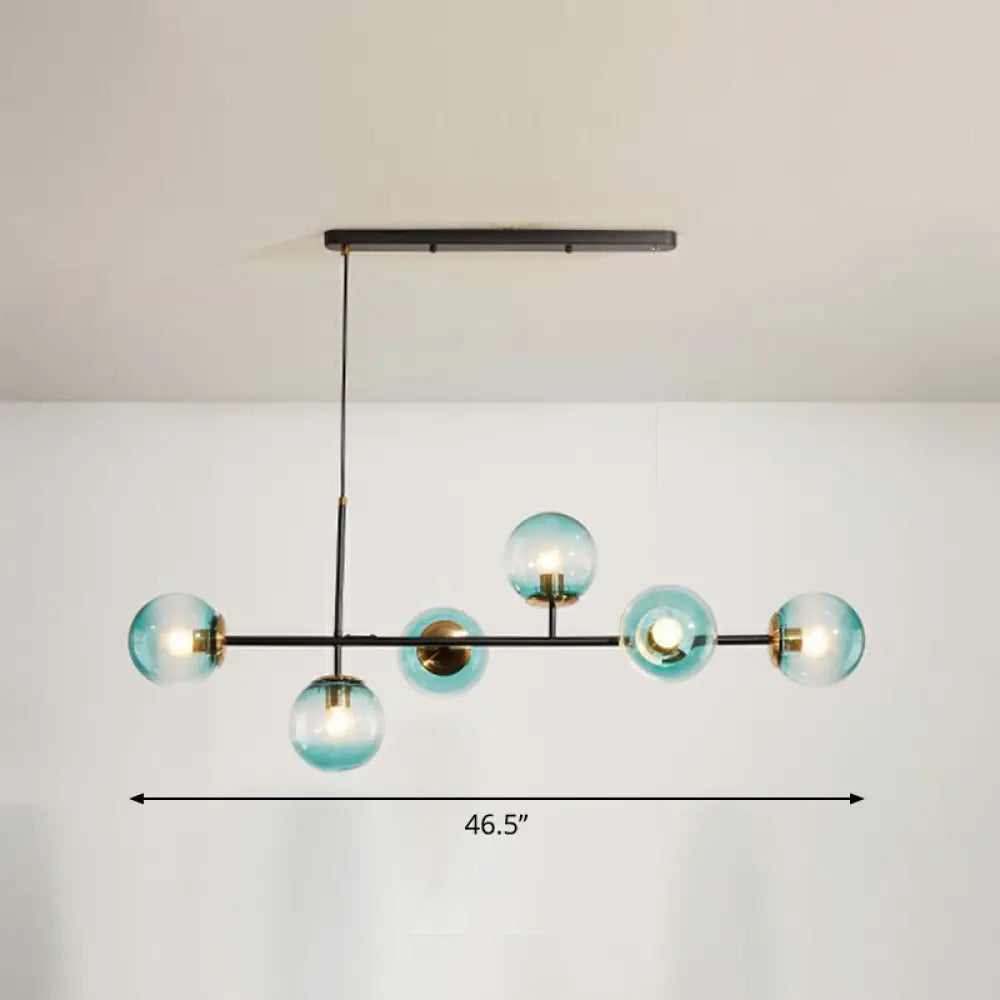 DecorBites™ Postmodern 6-Light Island Lamp with Glass Ball Shades for Dining Rooms