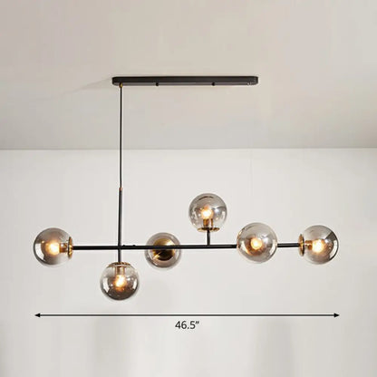 DecorBites™ Postmodern 6-Light Island Lamp with Glass Ball Shades for Dining Rooms