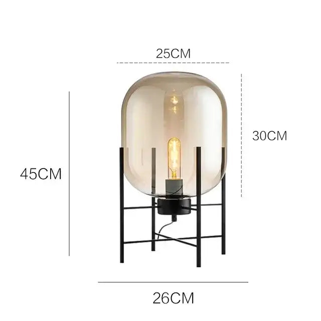 Postmodern amber glass ball floor lamp with frosted amber glass ball and black metal frame for living room decorbites floor lamp