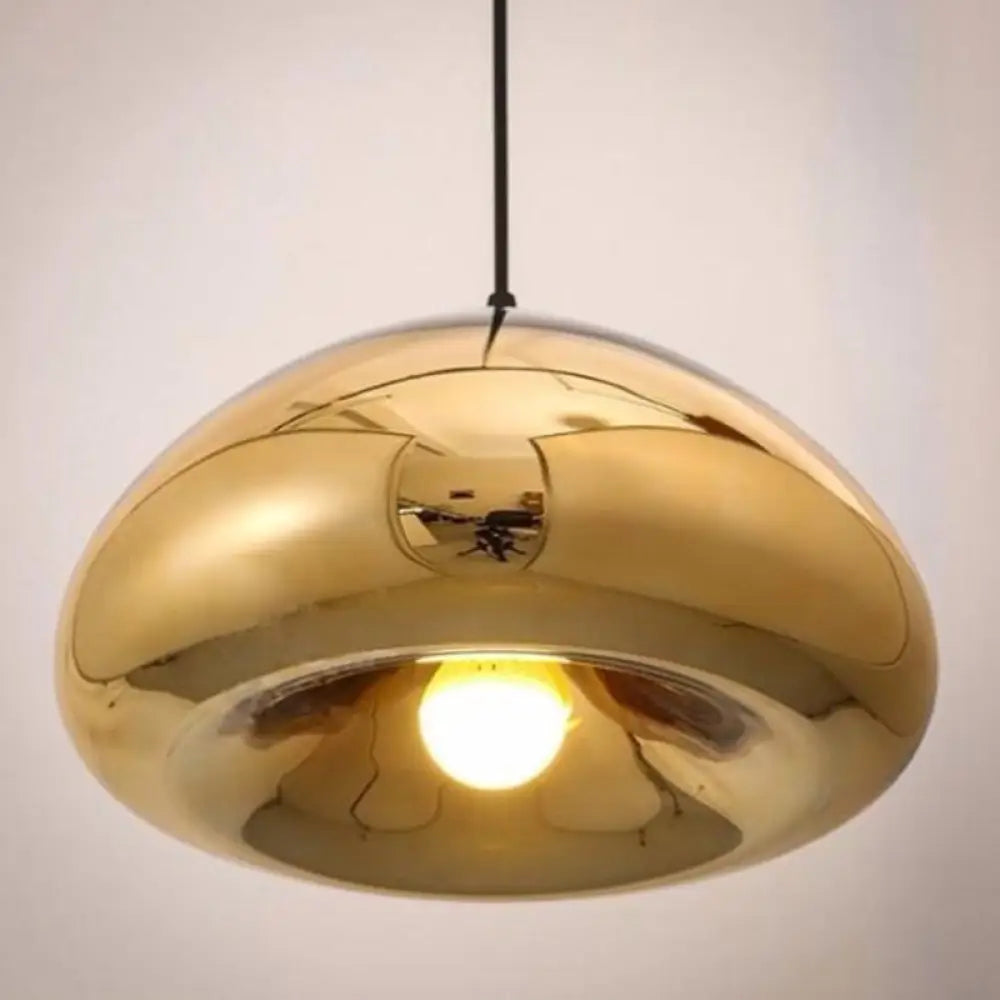 Postmodern Blown Glass Pendant Light - Recessed Shade, 1 Head - Ideal for Restaurants and Ceilings