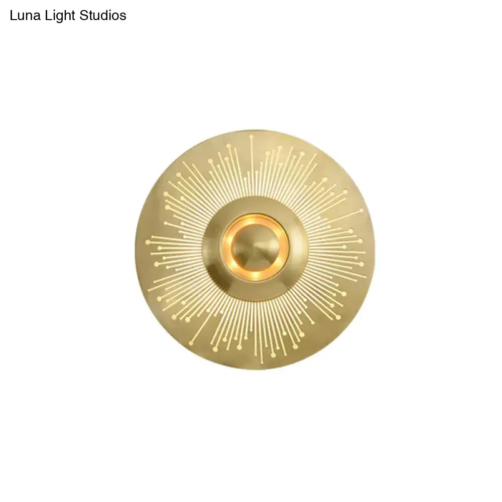 DecorBites™ DecorBites™ Postmodern Brass Disc Wall Sconce Lighting: Metal Wall Mounted Light for Bedroom