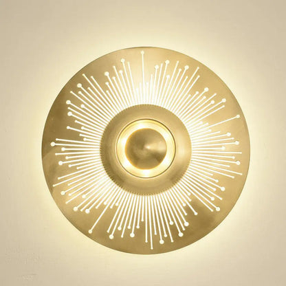 DecorBites™ DecorBites™ Postmodern Brass Disc Wall Sconce Lighting: Metal Wall Mounted Light for Bedroom