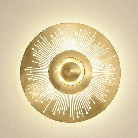 DecorBites™ DecorBites™ Postmodern Brass Disc Wall Sconce Lighting: Metal Wall Mounted Light for Bedroom