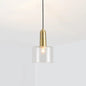 Postmodern Brass Pendant Lamp with Clear Glass Shade: Sleek Dining Room Hanging Light