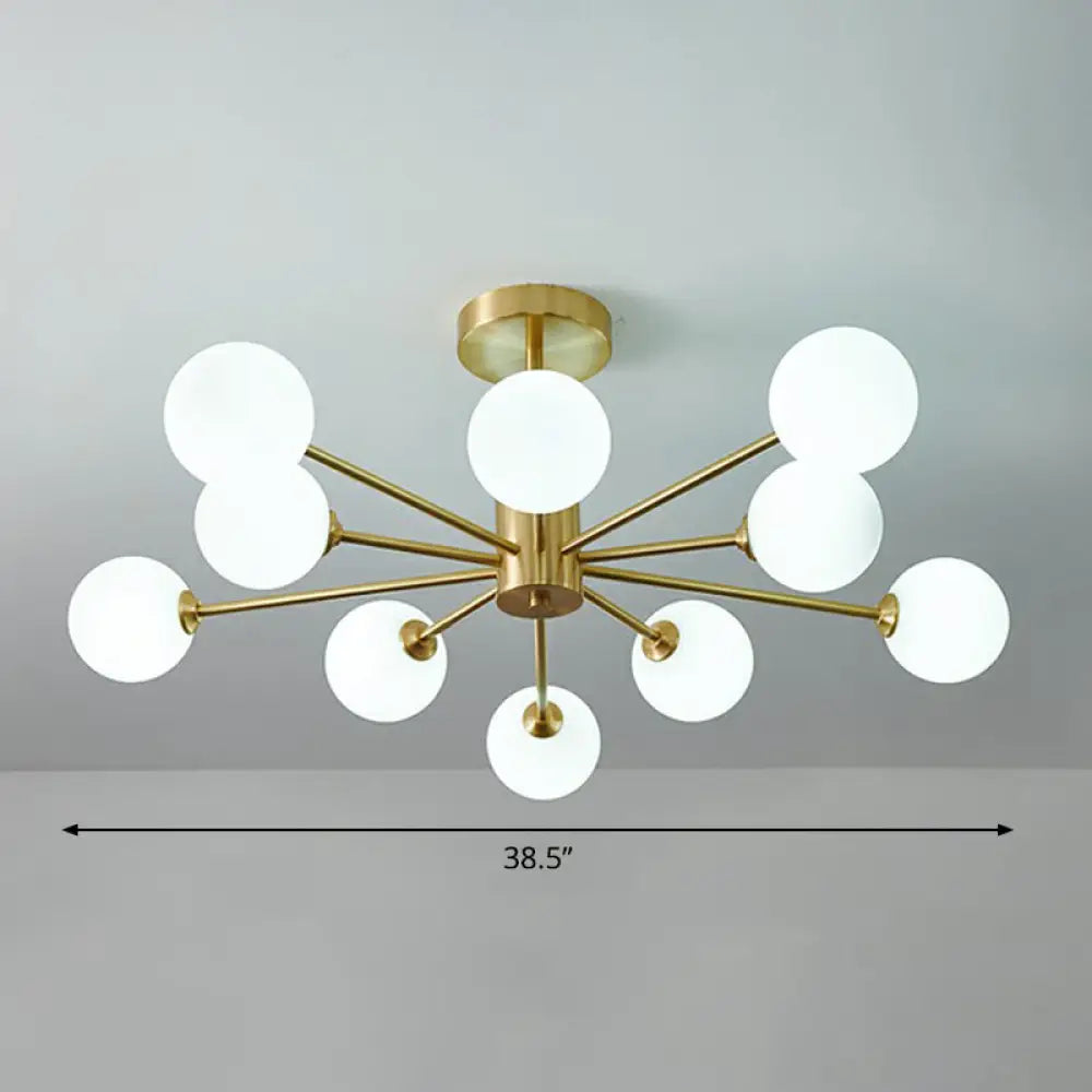 DecorBites™ DecorBites™ Postmodern Brass Radial Glass Chandelier Lamp for Living Room Lighting