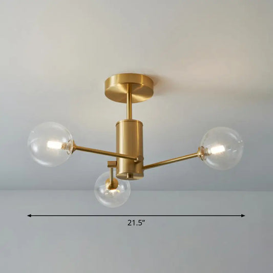 DecorBites™ DecorBites™ Postmodern Brass Radial Glass Chandelier Lamp for Living Room Lighting