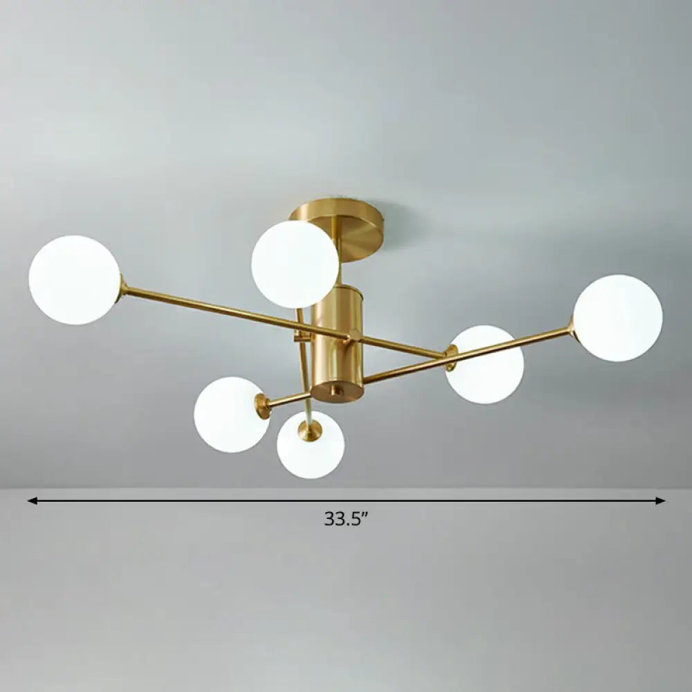 DecorBites™ DecorBites™ Postmodern Brass Radial Glass Chandelier Lamp for Living Room Lighting