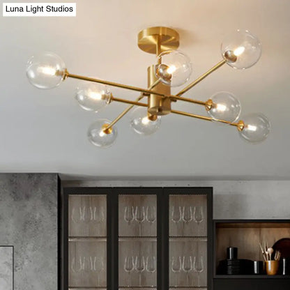 DecorBites™ DecorBites™ Postmodern Brass Radial Glass Chandelier Lamp for Living Room Lighting