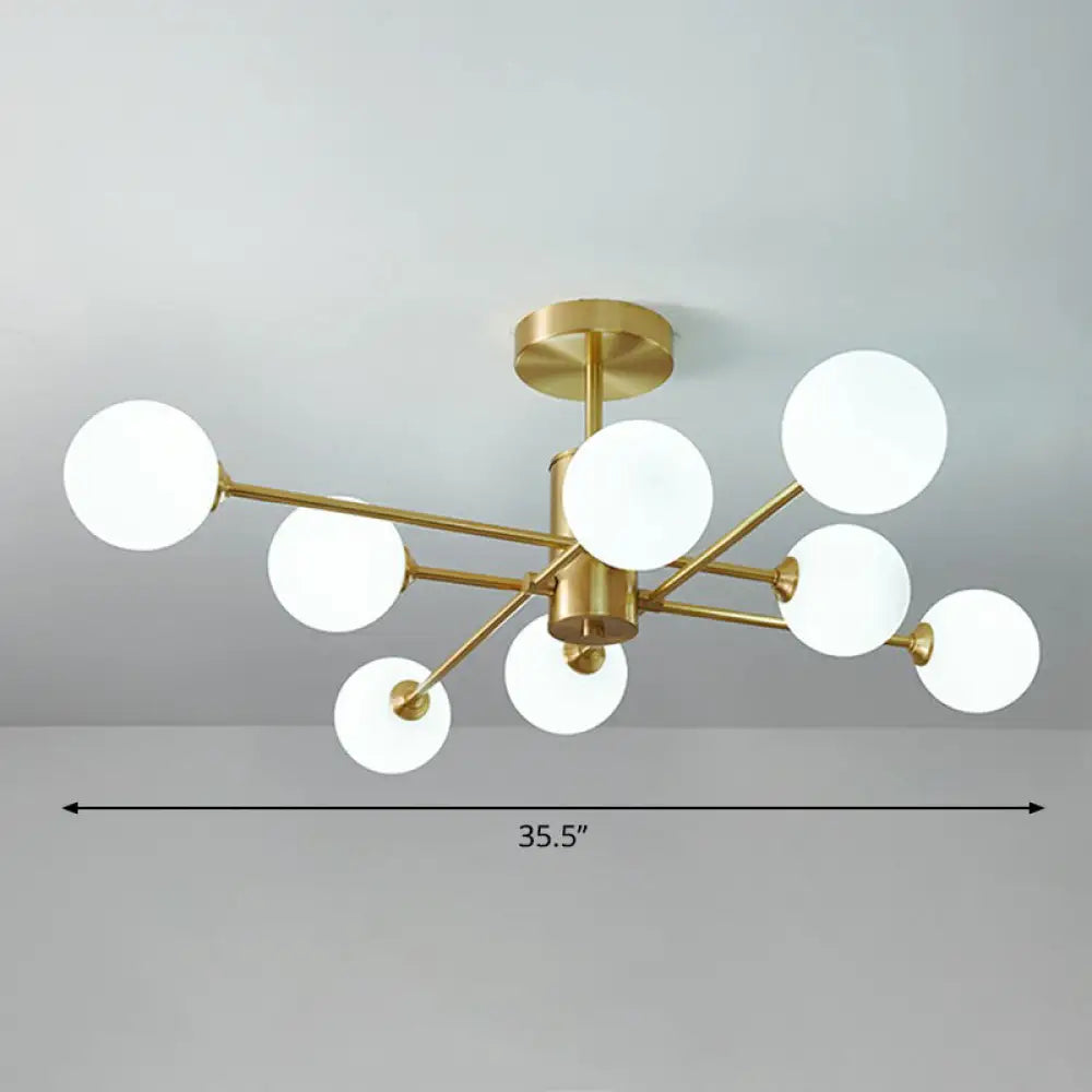 DecorBites™ DecorBites™ Postmodern Brass Radial Glass Chandelier Lamp for Living Room Lighting