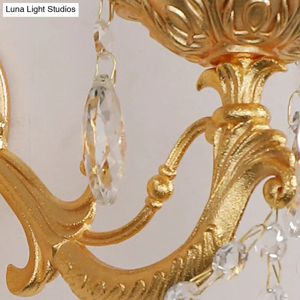 DecorBites™ DecorBites™ Postmodern Brass Wall Sconce with Crystal Drip Accent - Candelabra Style, 1/2 Head Design for Living Room Light Fixture