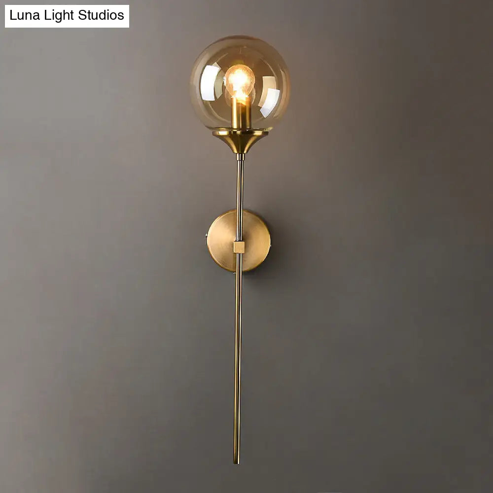 DecorBites™ Postmodern Clear/Amber/Smoke Grey Glass Single Brass Wall Lamp