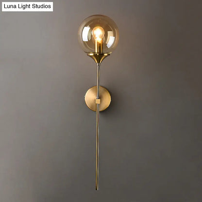 DecorBites™ Postmodern Clear/Amber/Smoke Grey Glass Single Brass Wall Lamp