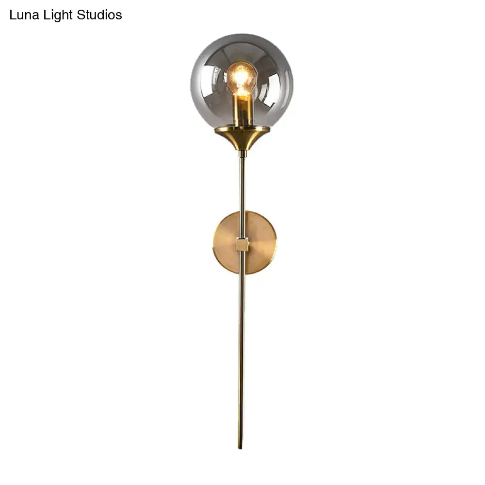 DecorBites™ Postmodern Clear/Amber/Smoke Grey Glass Single Brass Wall Lamp
