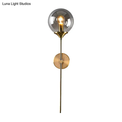 DecorBites™ Postmodern Clear/Amber/Smoke Grey Glass Single Brass Wall Lamp