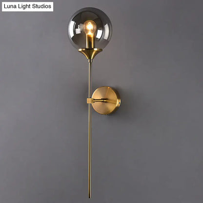 DecorBites™ Postmodern Clear/Amber/Smoke Grey Glass Single Brass Wall Lamp
