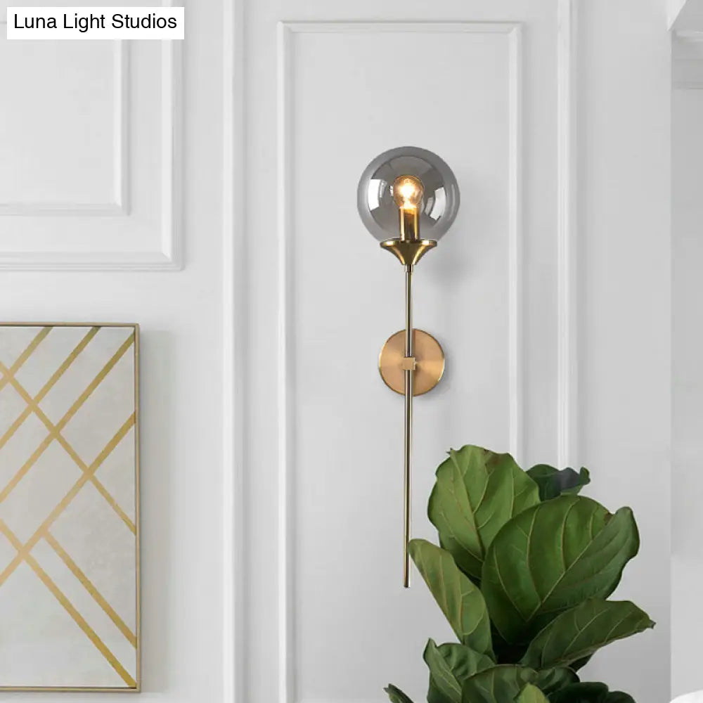 DecorBites™ Postmodern Clear/Amber/Smoke Grey Glass Single Brass Wall Lamp