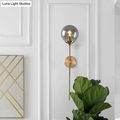 DecorBites™ Postmodern Clear/Amber/Smoke Grey Glass Single Brass Wall Lamp