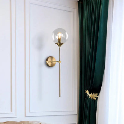 DecorBites™ Postmodern Clear/Amber/Smoke Grey Glass Single Brass Wall Lamp