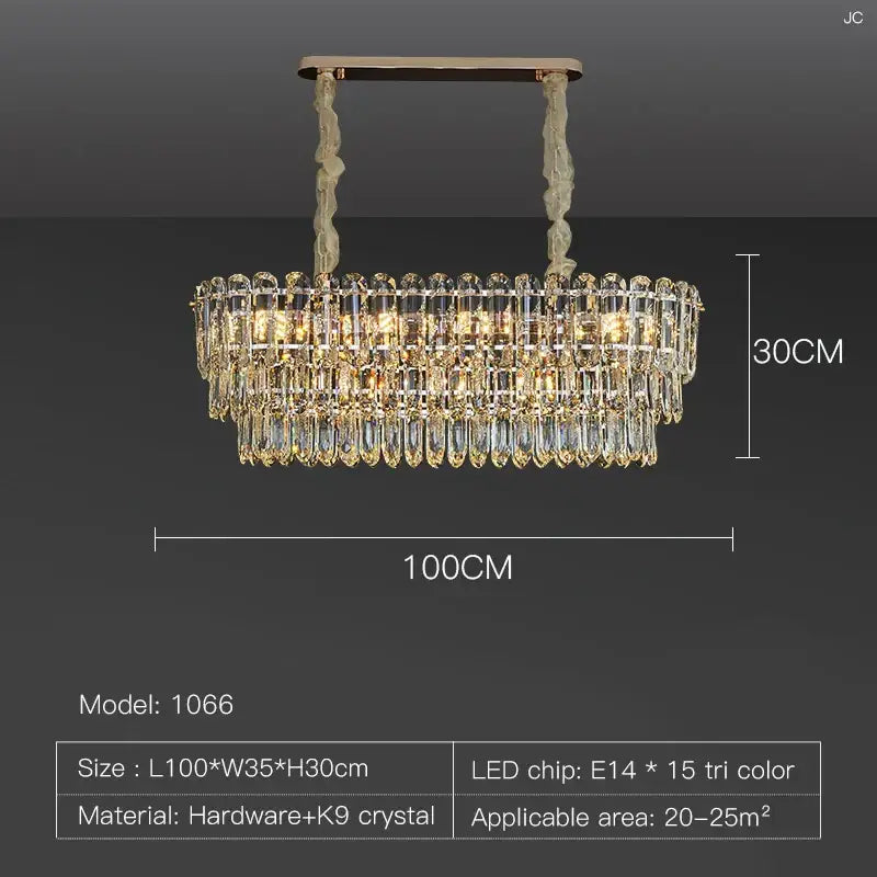 A luxurious gold-toned decorbites crystal chandelier with clear k9 prisms for dining room postmodern decor