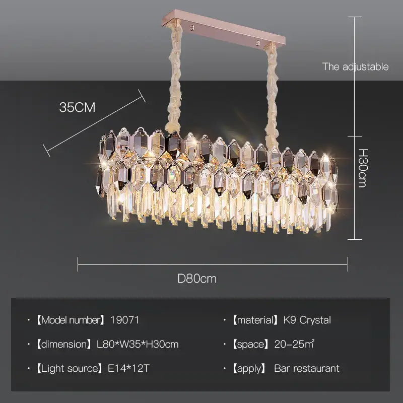 Postmodern rose gold decorbites crystal chandelier with cascading k9 prisms for elegant living room or restaurant decor