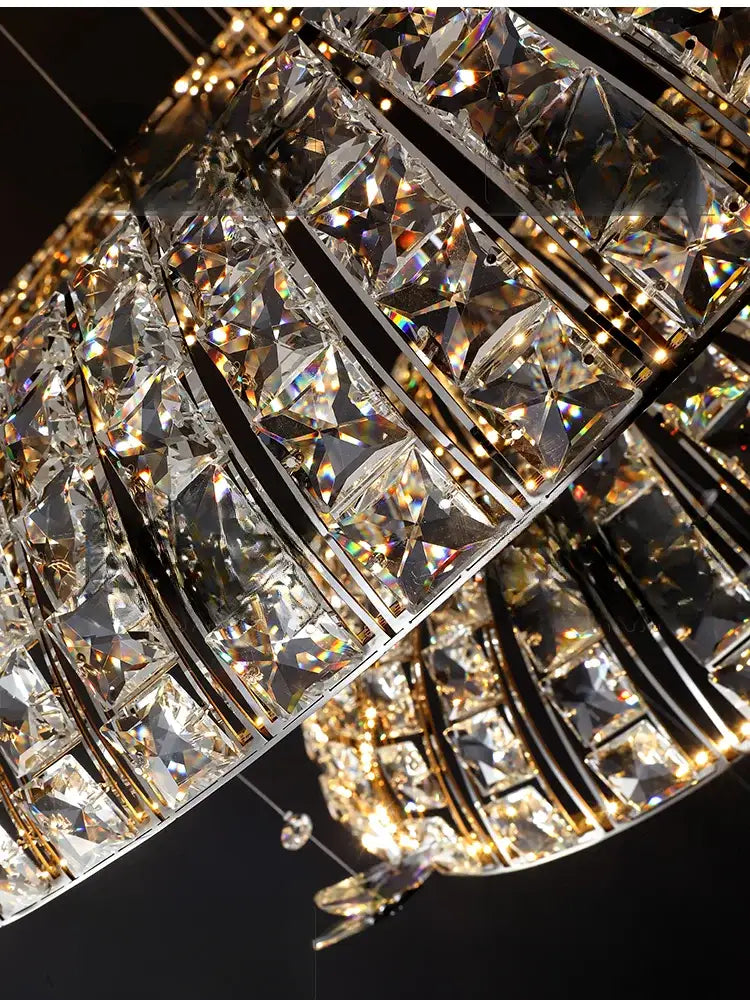 A luxurious postmodern pendant light with clear faceted crystals in a sleek crystal butterfly frame for living room decorbites crystal butterfly