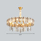 Postmodern Crystal Chandelier for Living Room with Clear Loop Shade