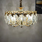 Postmodern Crystal Chandelier with 8 Gold Foliage Heads for Living Room