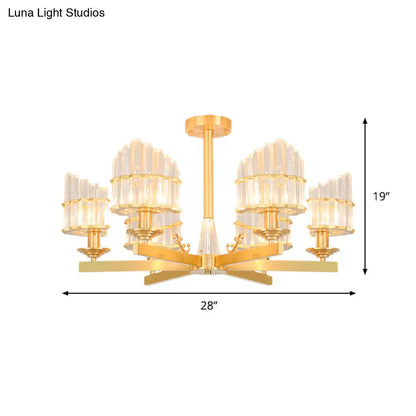 DecorBites™ DecorBites™ Postmodern Crystal Curved Flush Chandelier 3/6-Head Gold Ceiling Light for Dining Room
