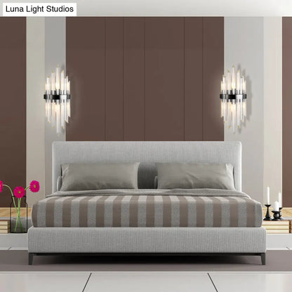 DecorBites™ DecorBites™ Postmodern Crystal Rod Sconce - 2 Head Half-Cylinder Wall Light for Living Room