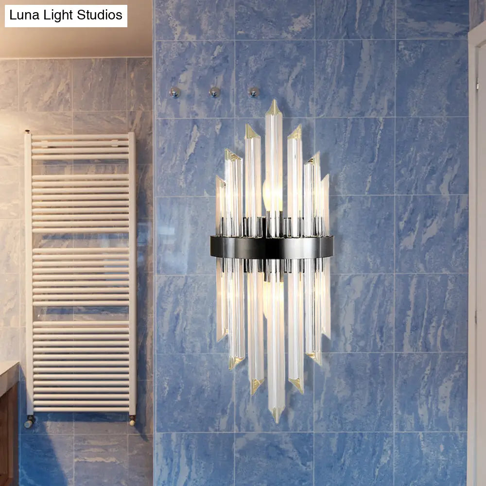 DecorBites™ DecorBites™ Postmodern Crystal Rod Sconce - 2 Head Half-Cylinder Wall Light for Living Room