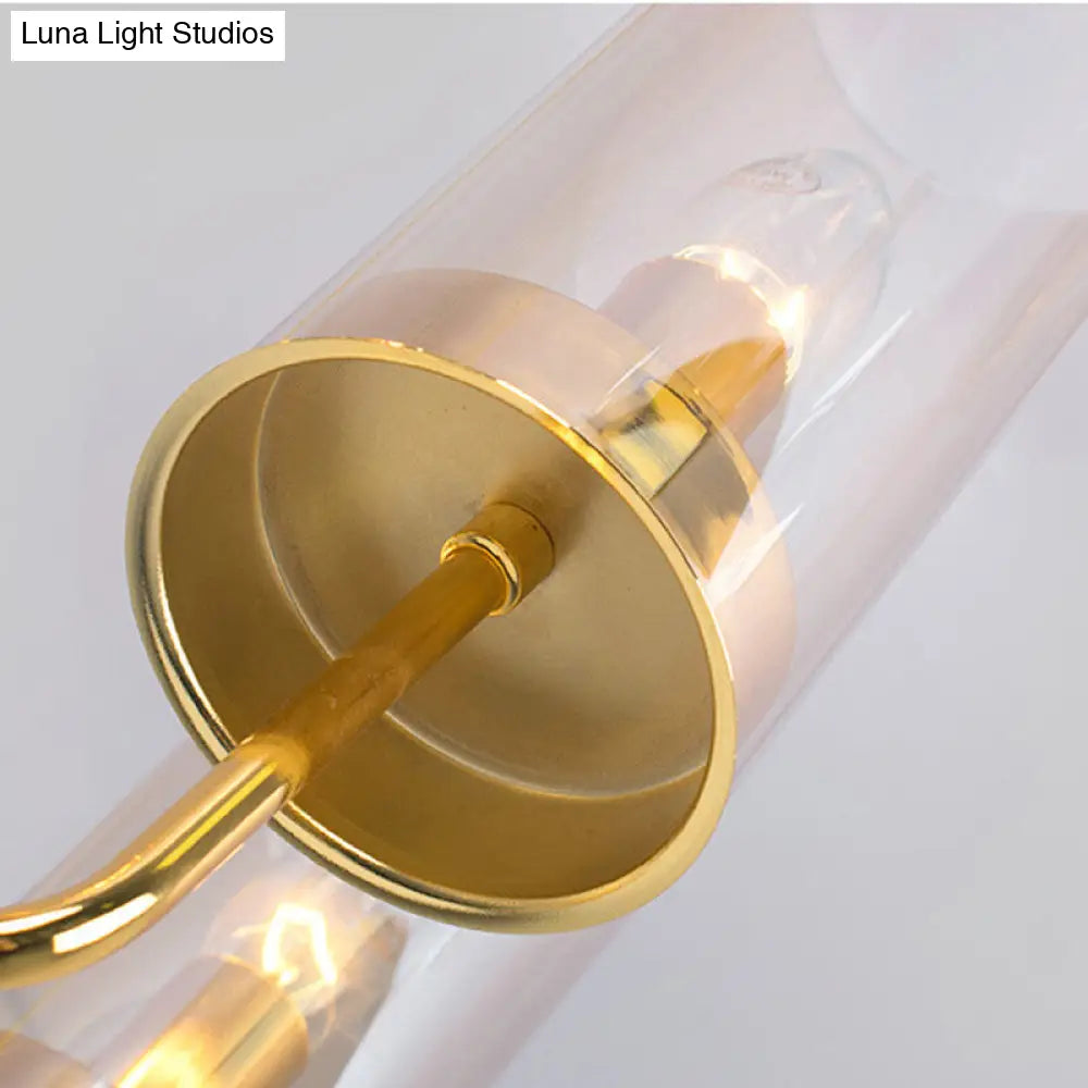 Lámpara colgante cilíndrica posmoderna: cristal azul/coñac, 12 luces, kit de iluminación para lámpara de araña de comedor