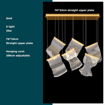 Postmodern decorbites golden love chandelier with six gold mesh light fixtures and led love paper chandelier design