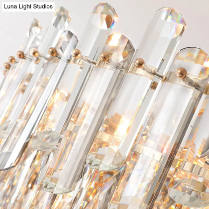 Kit de lámpara colgante de cristal con forma de tambor posmoderno con 10 cabezales de araña de latón