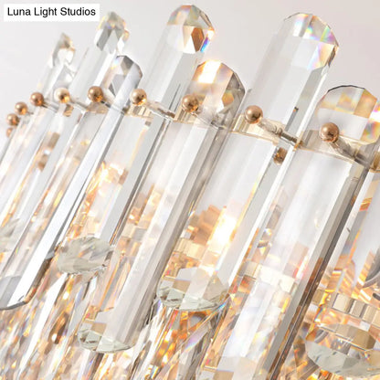 Kit de lámpara colgante de cristal con forma de tambor posmoderno con 10 cabezales de araña de latón