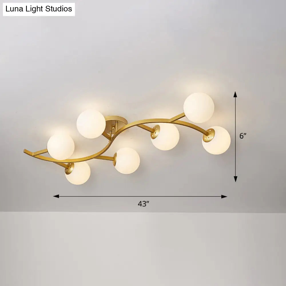 DecorBites™ DecorBites™ Postmodern Glass Ball Ceiling Light for Living Room - Branch Semi Flush Mount