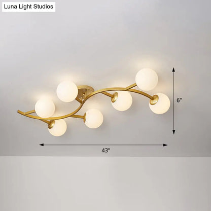 DecorBites™ DecorBites™ Postmodern Glass Ball Ceiling Light for Living Room - Branch Semi Flush Mount