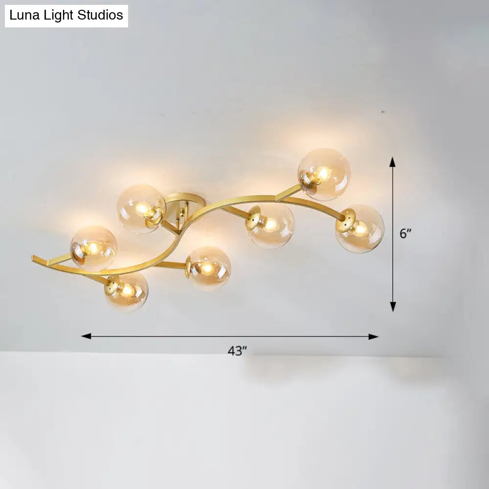 DecorBites™ DecorBites™ Postmodern Glass Ball Ceiling Light for Living Room - Branch Semi Flush Mount