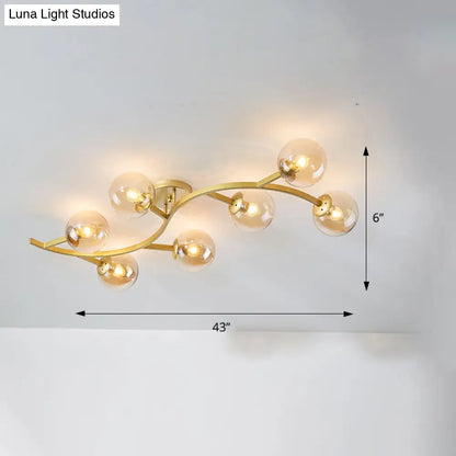 DecorBites™ DecorBites™ Postmodern Glass Ball Ceiling Light for Living Room - Branch Semi Flush Mount
