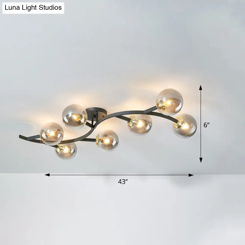 DecorBites™ DecorBites™ Postmodern Glass Ball Ceiling Light for Living Room - Branch Semi Flush Mount
