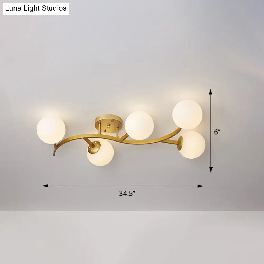 DecorBites™ DecorBites™ Postmodern Glass Ball Ceiling Light for Living Room - Branch Semi Flush Mount