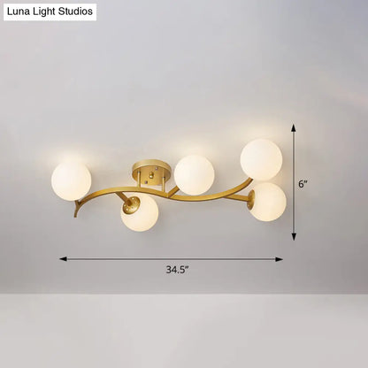 DecorBites™ DecorBites™ Postmodern Glass Ball Ceiling Light for Living Room - Branch Semi Flush Mount