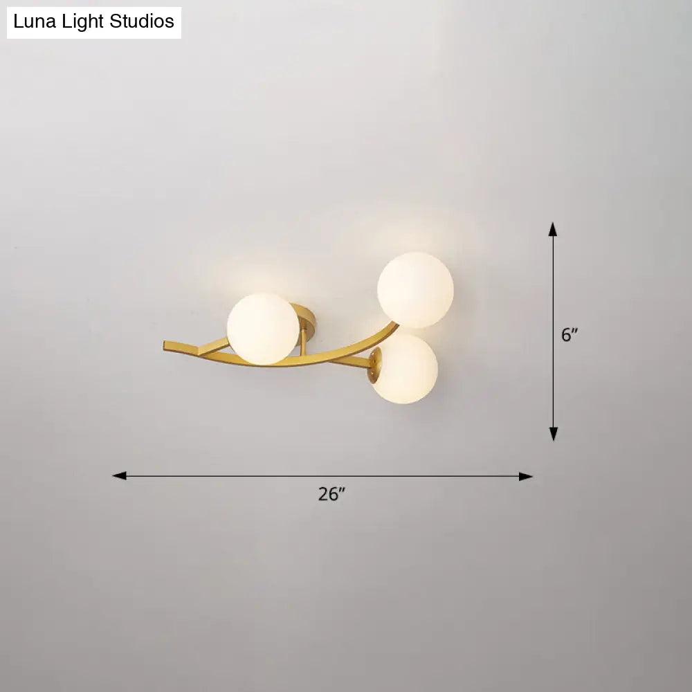DecorBites™ DecorBites™ Postmodern Glass Ball Ceiling Light for Living Room - Branch Semi Flush Mount