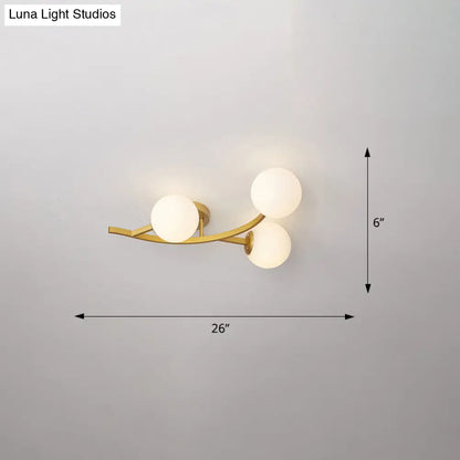 DecorBites™ DecorBites™ Postmodern Glass Ball Ceiling Light for Living Room - Branch Semi Flush Mount