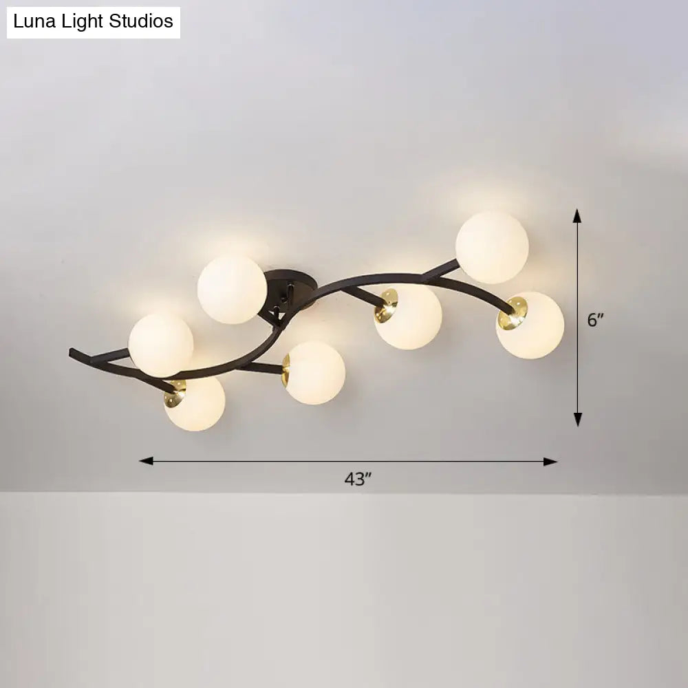 DecorBites™ DecorBites™ Postmodern Glass Ball Ceiling Light for Living Room - Branch Semi Flush Mount