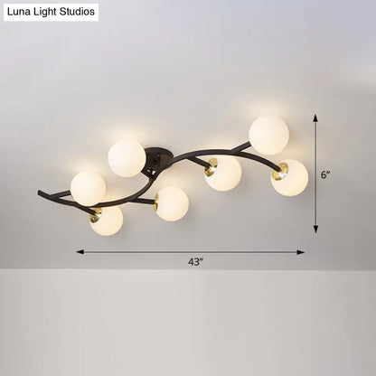 DecorBites™ DecorBites™ Postmodern Glass Ball Ceiling Light for Living Room - Branch Semi Flush Mount
