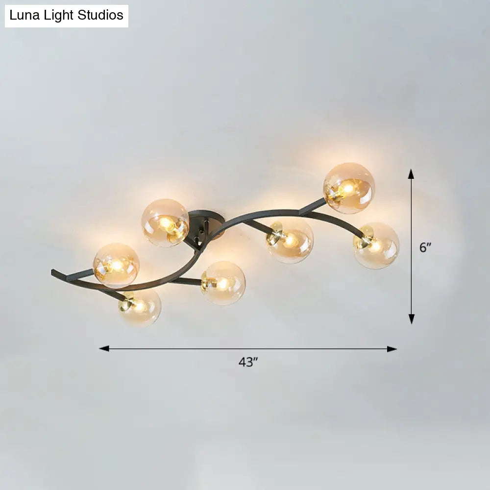 DecorBites™ DecorBites™ Postmodern Glass Ball Ceiling Light for Living Room - Branch Semi Flush Mount