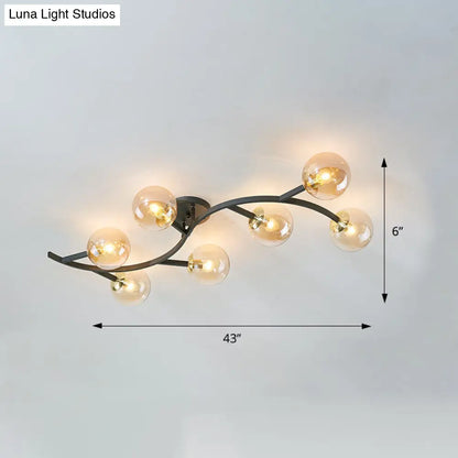 DecorBites™ DecorBites™ Postmodern Glass Ball Ceiling Light for Living Room - Branch Semi Flush Mount